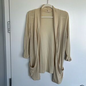 Silence + Noise cream cardigan (L)